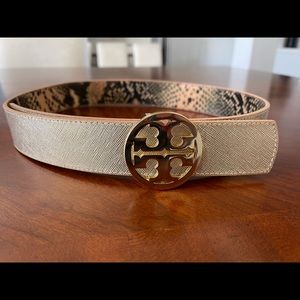 Tory Burch Reversible Belt Gold and Snakeskin.